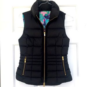 Lilly Pulitzer Black Puffer Vest